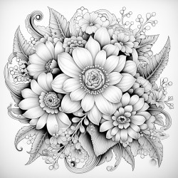 a fractal with flowers and gems