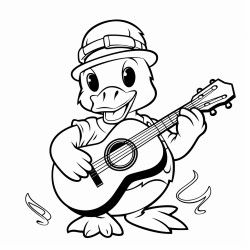 duck playing acoustic guitar