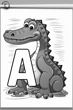 the letter a with a picture of an alligator