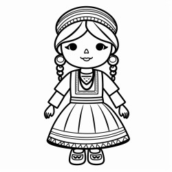 create a pencil sketch of a worry doll from guatemala