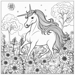 unicorn in a garden