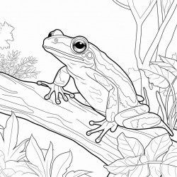 realistic tree frog in nature