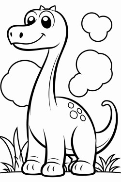 cute sauropod dinosaur bold and easy