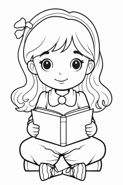 a girl read a book