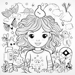 creats kids colouring page