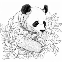 panda eats leaves