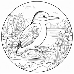 river with otter kingfisher and trout