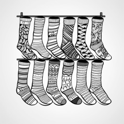 wool socks colorful wool socks lying on the floor  coloring book