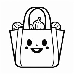 a cute trick or treat bag with simple and bold lines