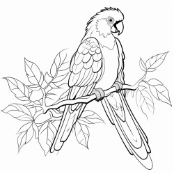 a parrot with vibrant feathers perched on a branch