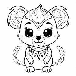 a cute maqaruaq  coloring bookvector white background black and white black drawing