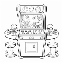 a retro arcade machine with buttons joysticks and vibrant game screens