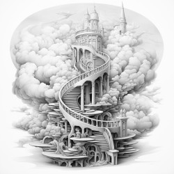 swirling stairs to the clouds
