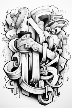 the word beautiful in graffiti style