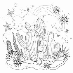 cactus canabis ocean galaxy