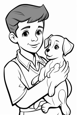 hombre con su perrita