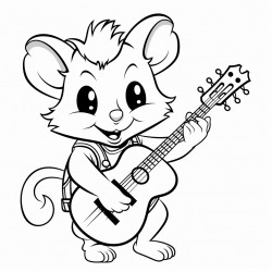 possum playing guitar