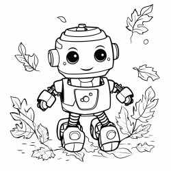 simple robot autumn leaves