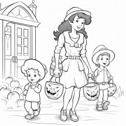 halloween trick or treat with mom