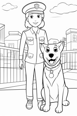 a female animal control officer with a labrador retriever that has big font animal control officer