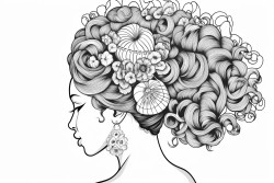 head of a woman with her back turned