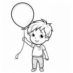 toddler boy holding a balloon