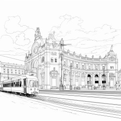 lisbon praca do comercio with tram