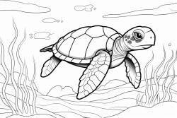 baby sea turtle swimming