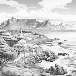 cape town south africa with table mountain as the background
