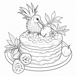 hummingbird cake with peaces of pineapple banana