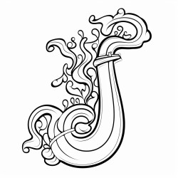 smoke in the shape of a tuba