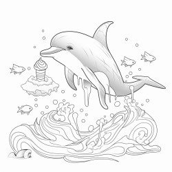 delfin comiendo  helado