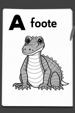 the letter a with a picture of an alligator