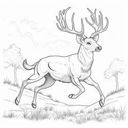 realistic female deer leaping into air