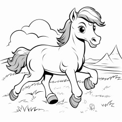 a joyful pony running