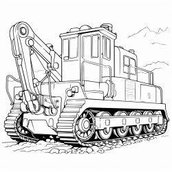 big excavator on the train