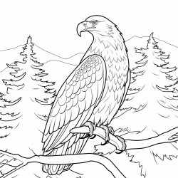 eagle and trees