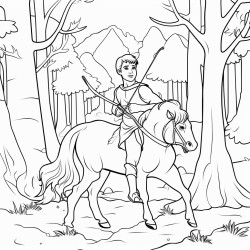 a centaur in the forest who wants to shoot with a bow and arrow