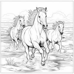 caballos corriendo en una pradera