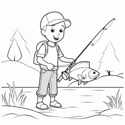 fishing coloring page