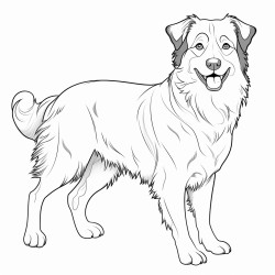 australian shepherd like dog that is walking on 2 paws and holds hands with a golden retirever