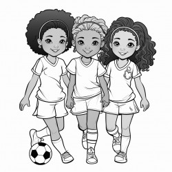 3 little afrolatina girls ages 2 4 and 5 playing soccer