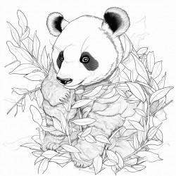 panda eating leaves