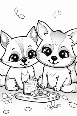 cute little animals eating lunch