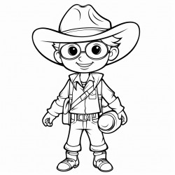 un paresseux avec des lunette un chapeau de cowboy dans une classe avec des lves humains