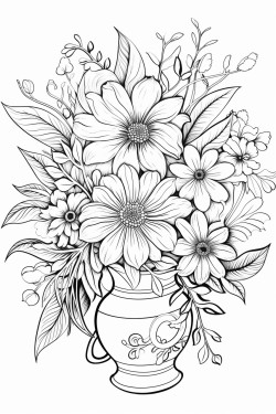 beautiful flowers in a vase of various shapes and sizes