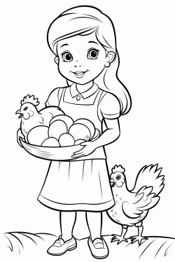girl with chickens