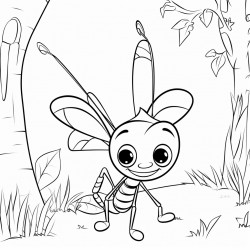 an ant in the forest with a paintbrush and aisle