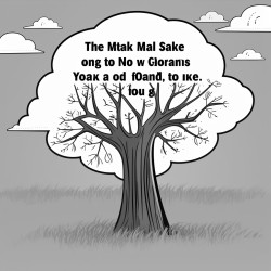 color by number coloring poage of a tree in a meadow with text that reads it okay to make mistakes