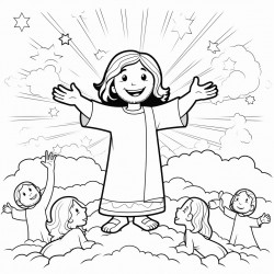 create a drawing describing the qualities of jesus for evangelical children